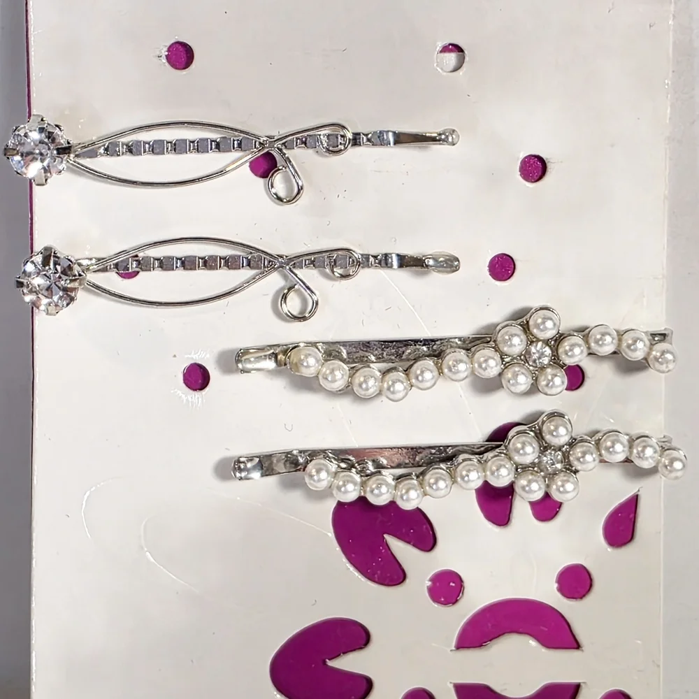 Conair Sophisticates Haircare Silver & Pearl Embellished Hair Styling Bobby Pins